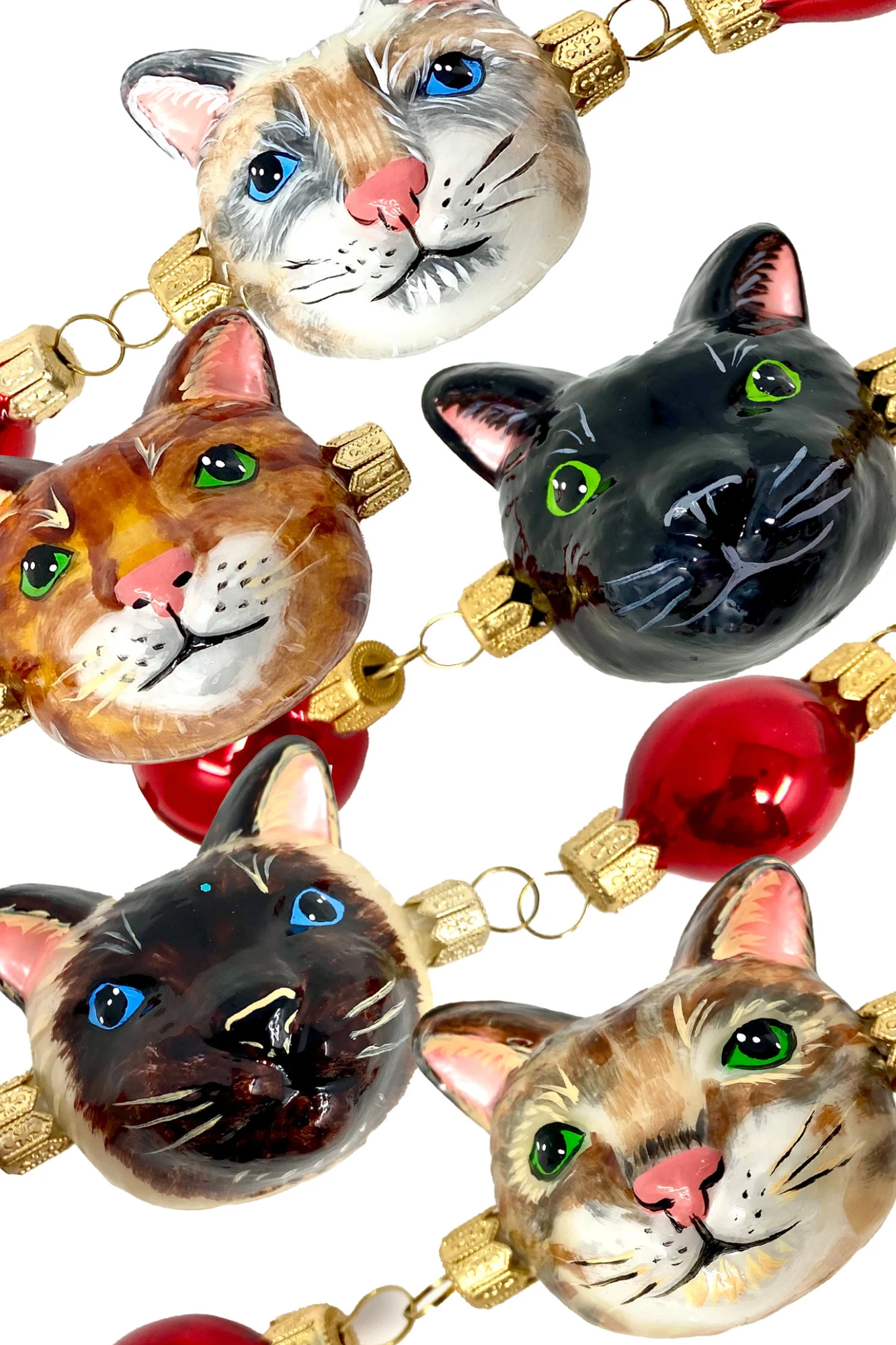 Palatial Cats Glass Tree Garland