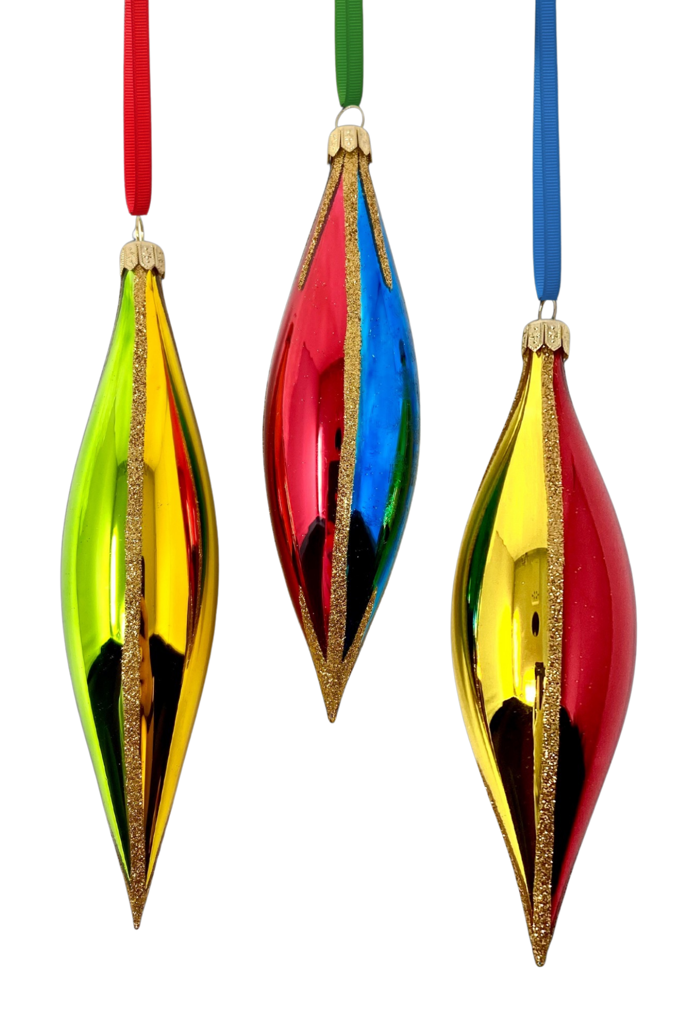 Passion Flames Glass Christmas Ornaments - Set of 3
