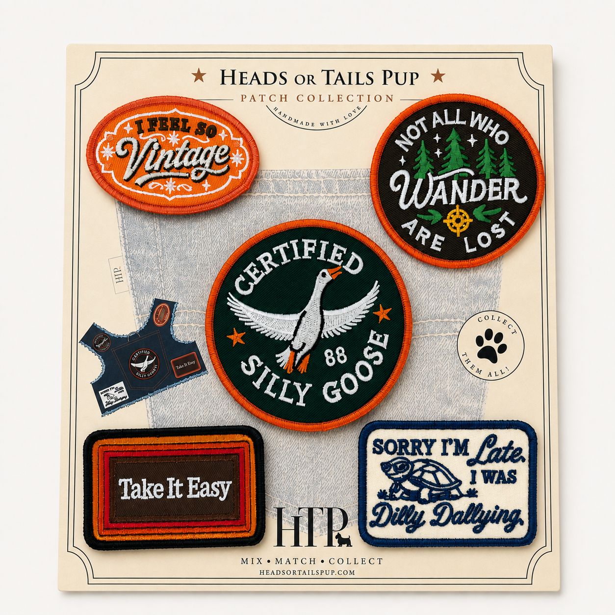 Heads or Tails Pup Explorer Mix & Match Harness Patches
