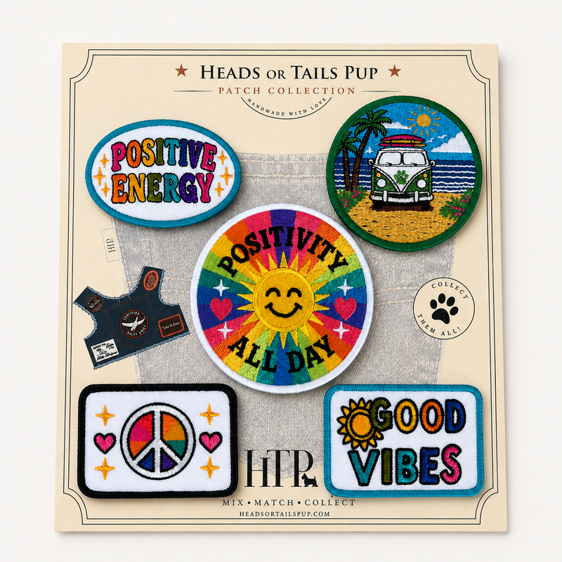 Heads or Tails Pup Positivity Mix & Match Harness Patches