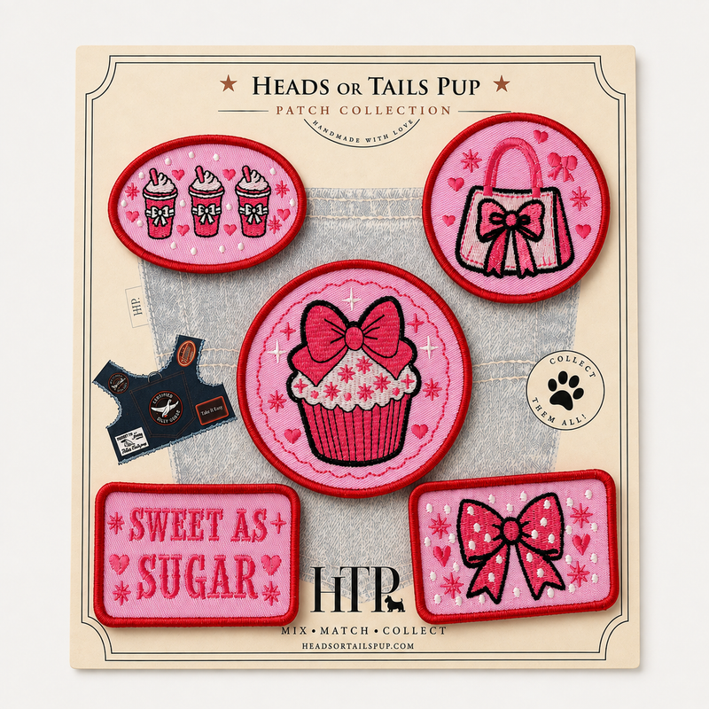 Heads or Tails Pup Sweet as Sugar Harness Patches