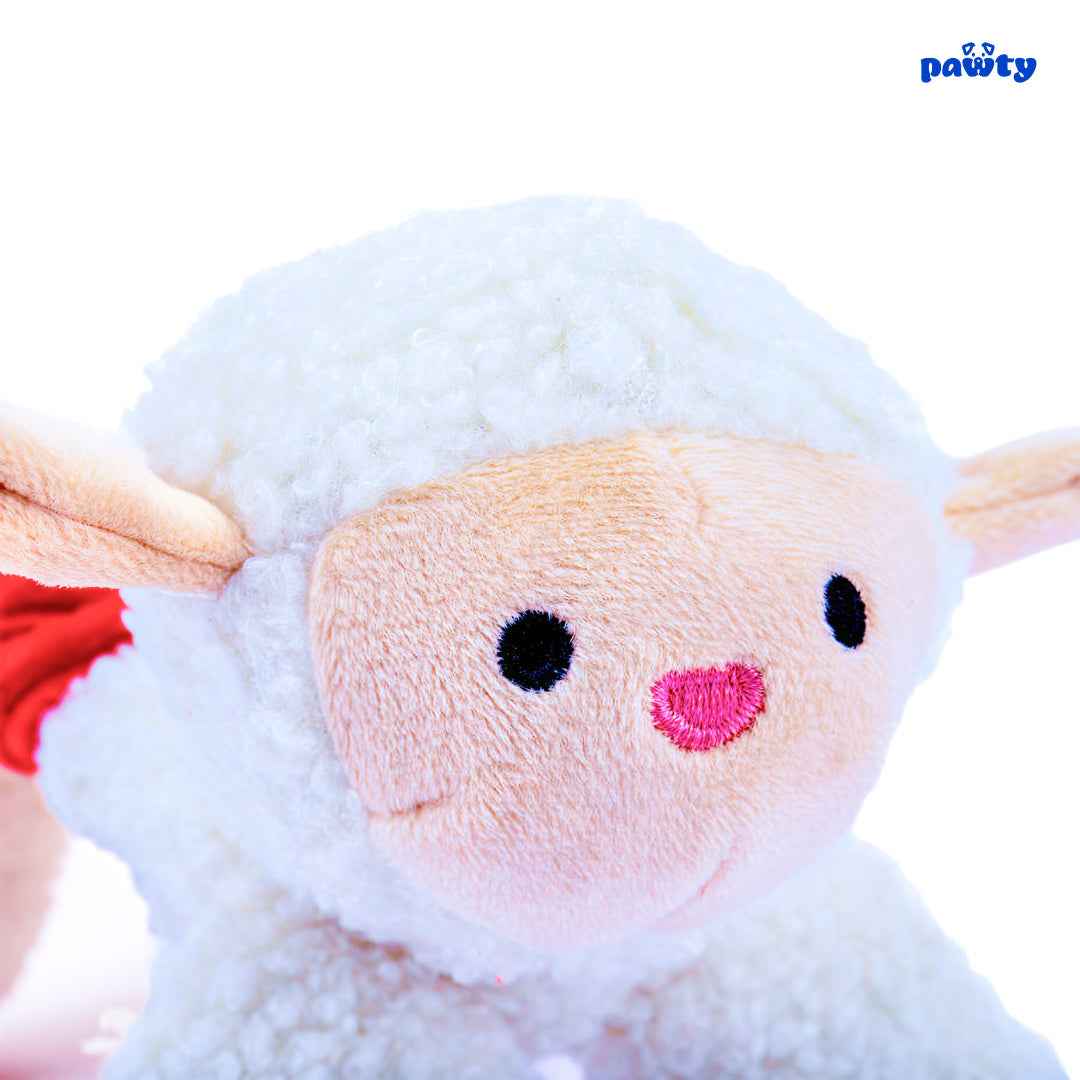 Pawty Lamb Plush Squeaky Tug Dog Toy