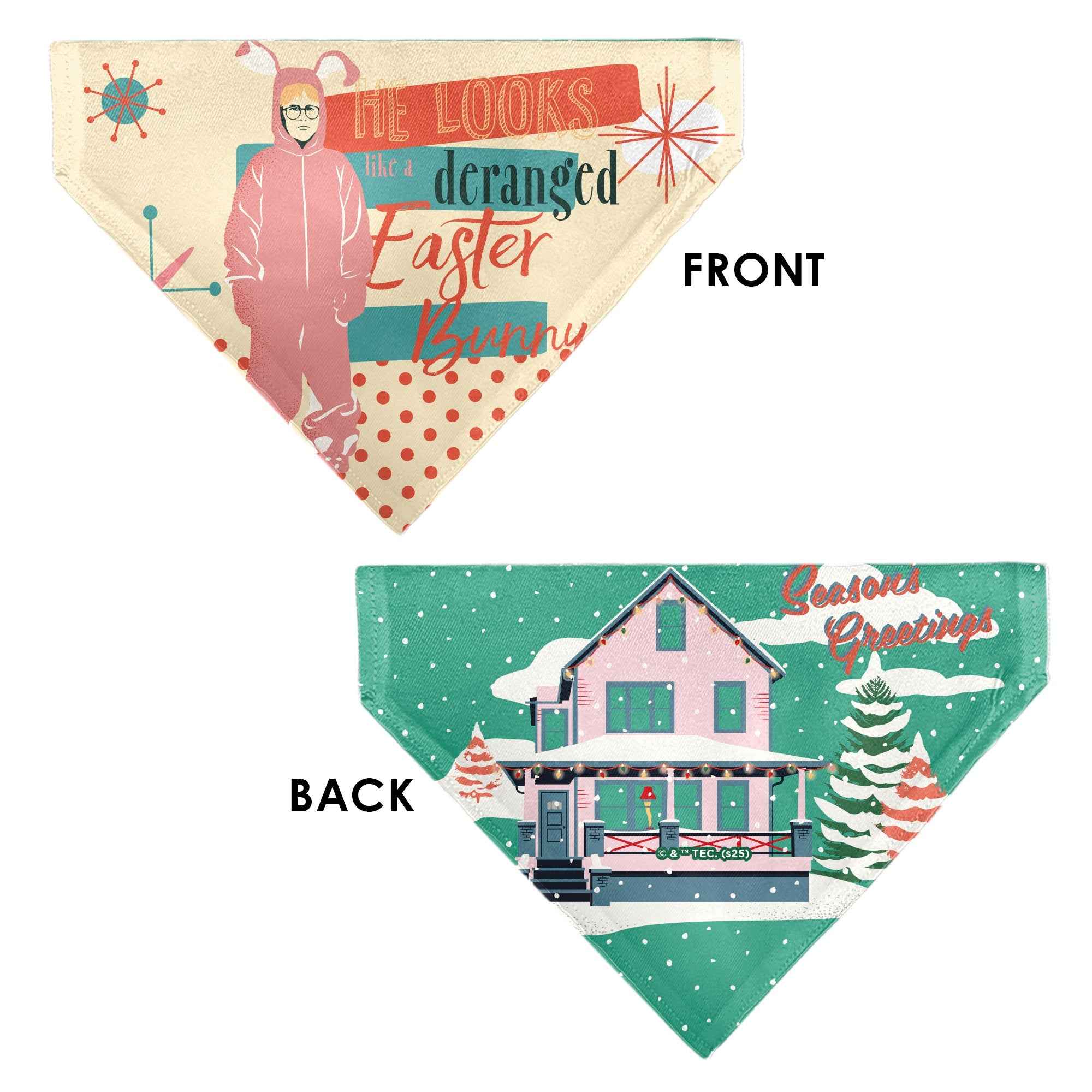 Buckle-Down A Christmas Story Easter Bunny Ralphie Pose and House Pastels Over-the-Collar Dog Bandana
