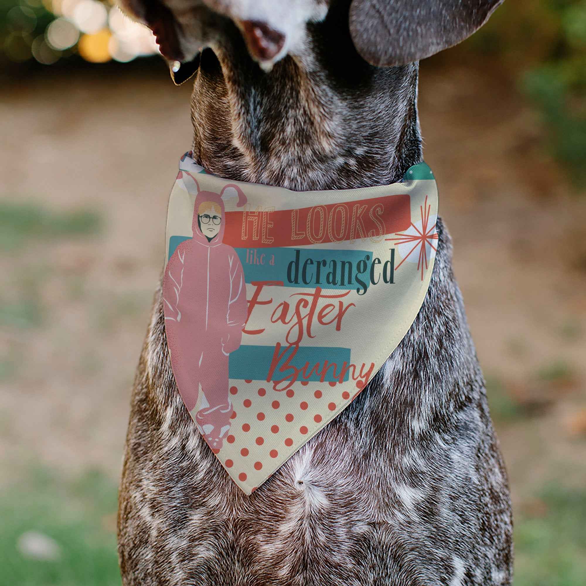 Buckle-Down A Christmas Story Easter Bunny Ralphie Pose and House Pastels Over-the-Collar Dog Bandana