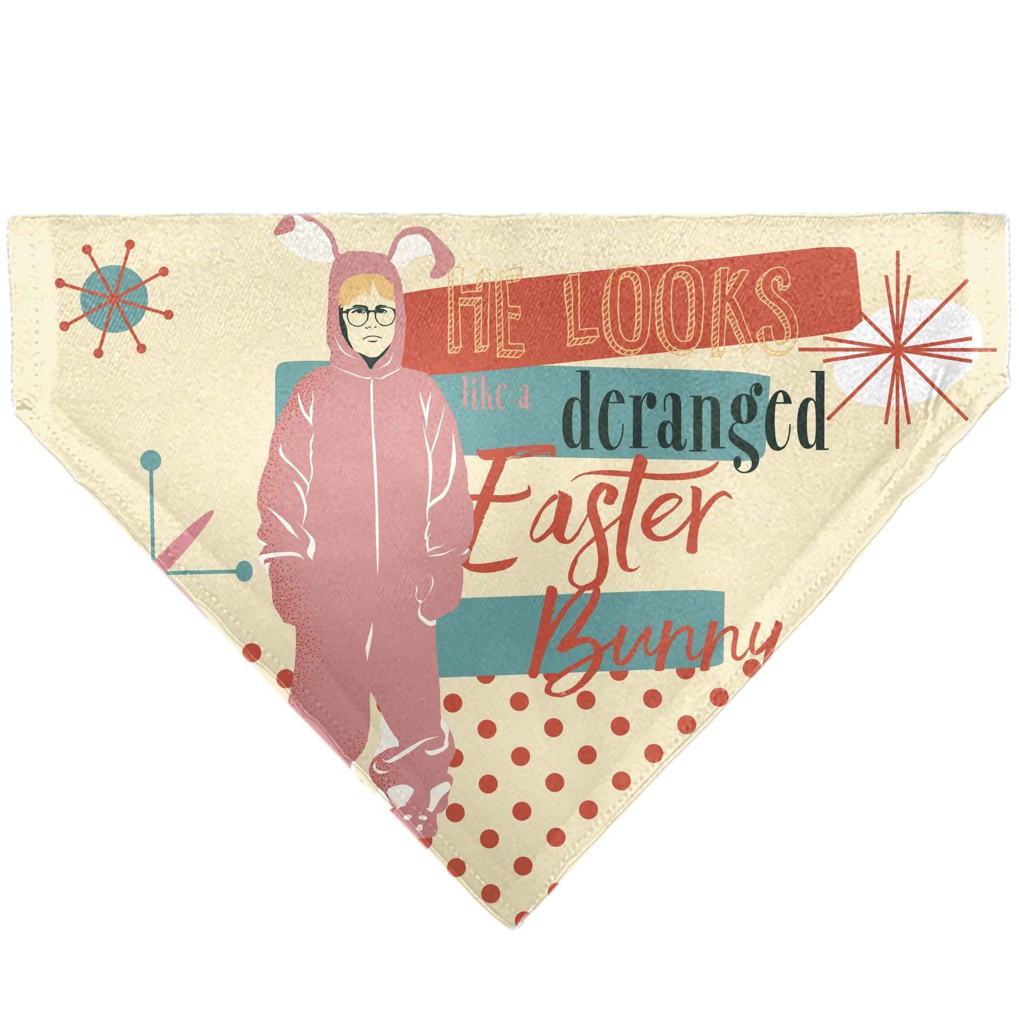 Buckle-Down A Christmas Story Easter Bunny Ralphie Pose and House Pastels Over-the-Collar Dog Bandana
