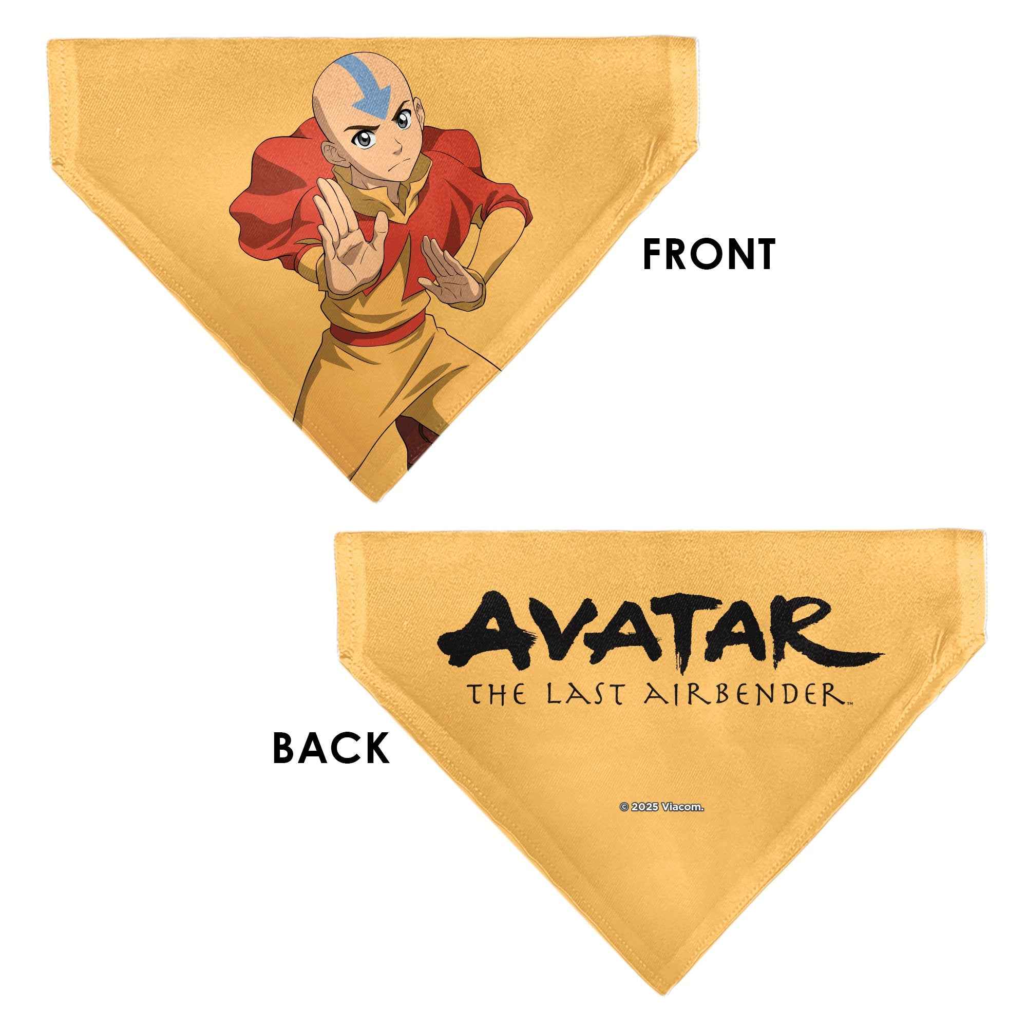Buckle-Down Avatar the Last Airbender Action Pose and Title Logo Yellow Over-the-Collar Dog Bandana
