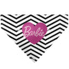 Pet Bandana - BARBIE Script Heart Chevron White/Black/Pinks