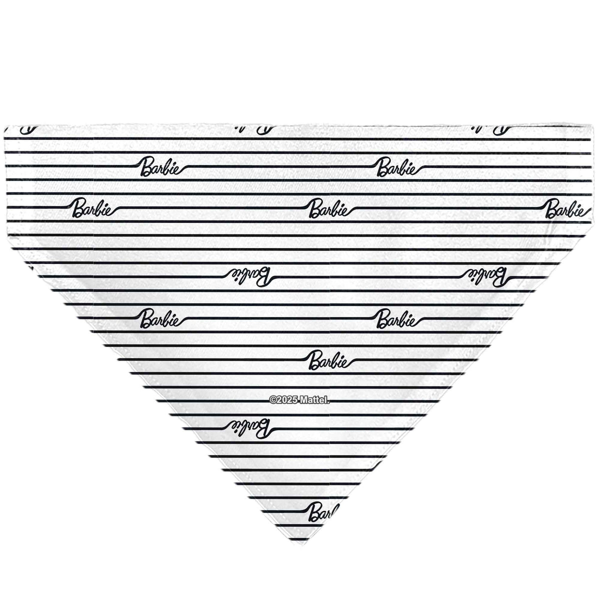 Pet Bandana - BARBIE Script Stripe White/Black