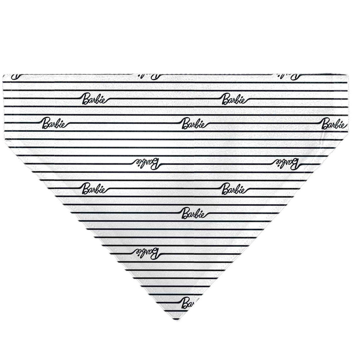 Pet Bandana - BARBIE Script Stripe White/Black