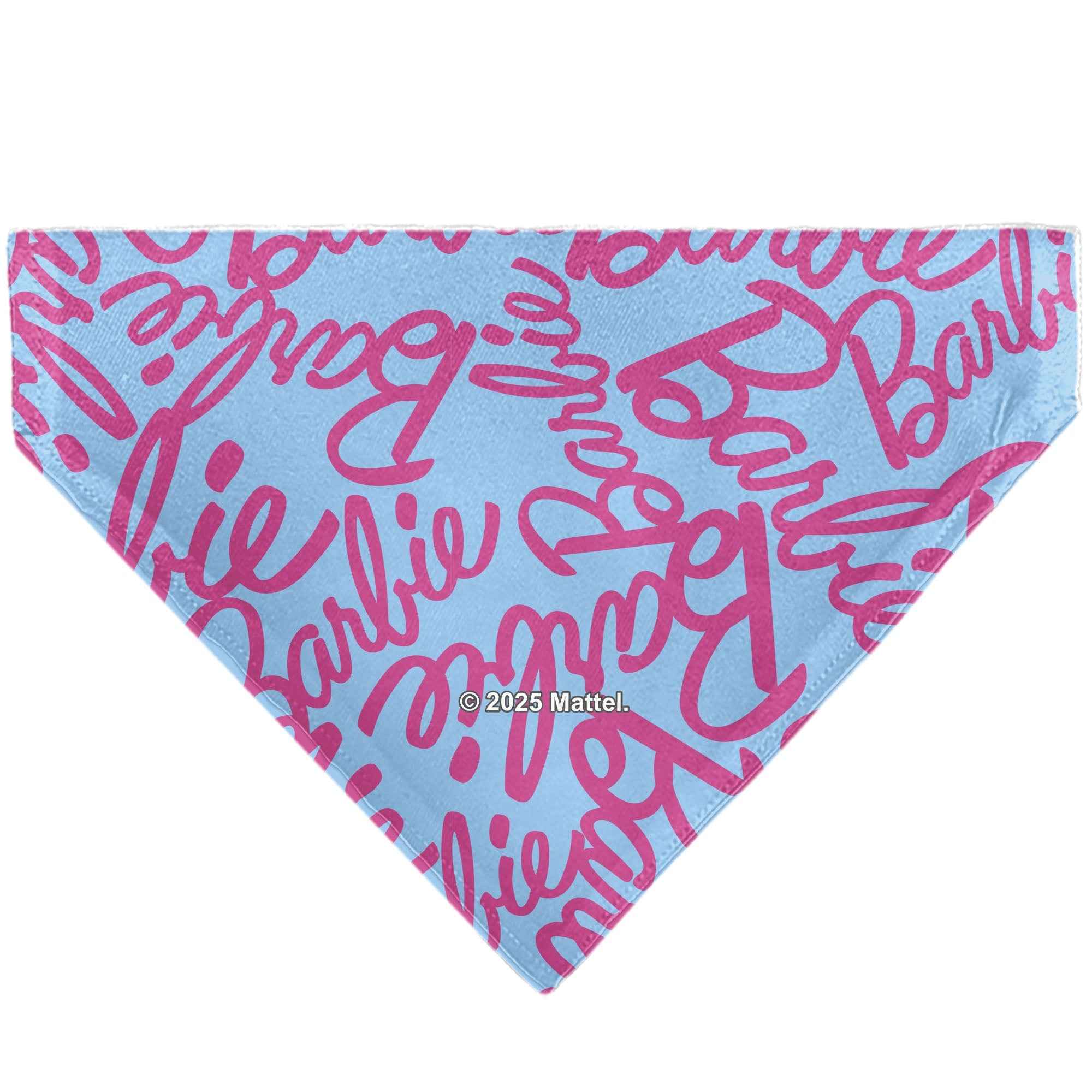 Pet Bandana - BARBIE Autograph Script Scattered Blue/Pink