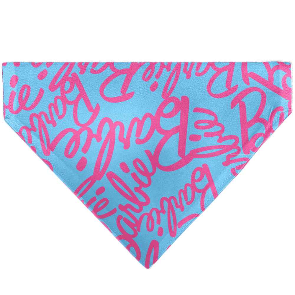 Pet Bandana - BARBIE Autograph Script Scattered Blue/Pink