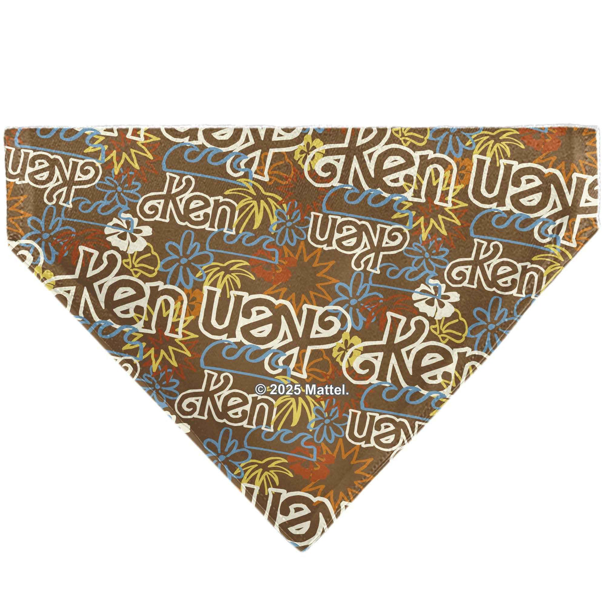 Pet Bandana - Barbie KEN Text Logo and Icons Brown/Multi Color