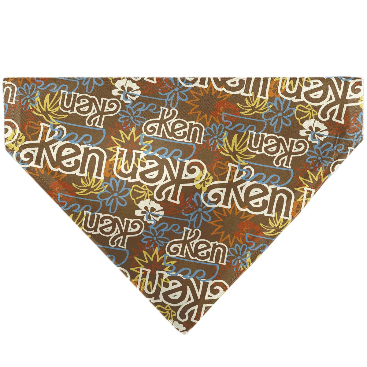Pet Bandana - Barbie KEN Text Logo and Icons Brown/Multi Color