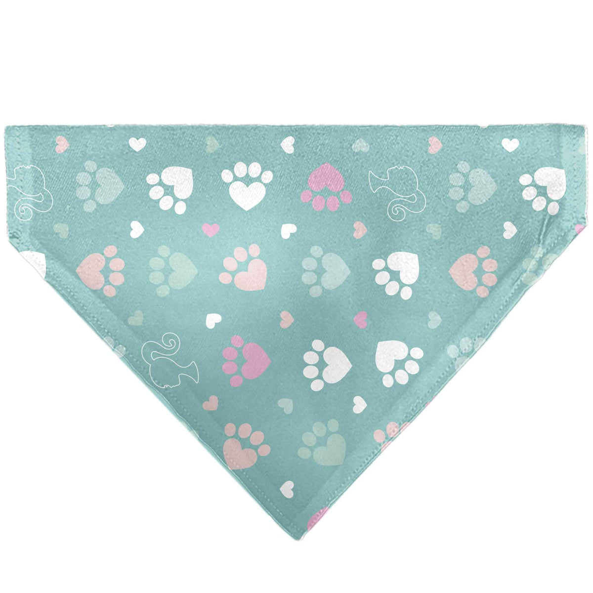 Pet Bandana - BARBIE Bold Text Paw Print Icons Blues/Pinks/White