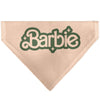 Pet Bandana - CALIFORNIA DREAMIN BARBIE Icons Collage and Script Peach/Olive