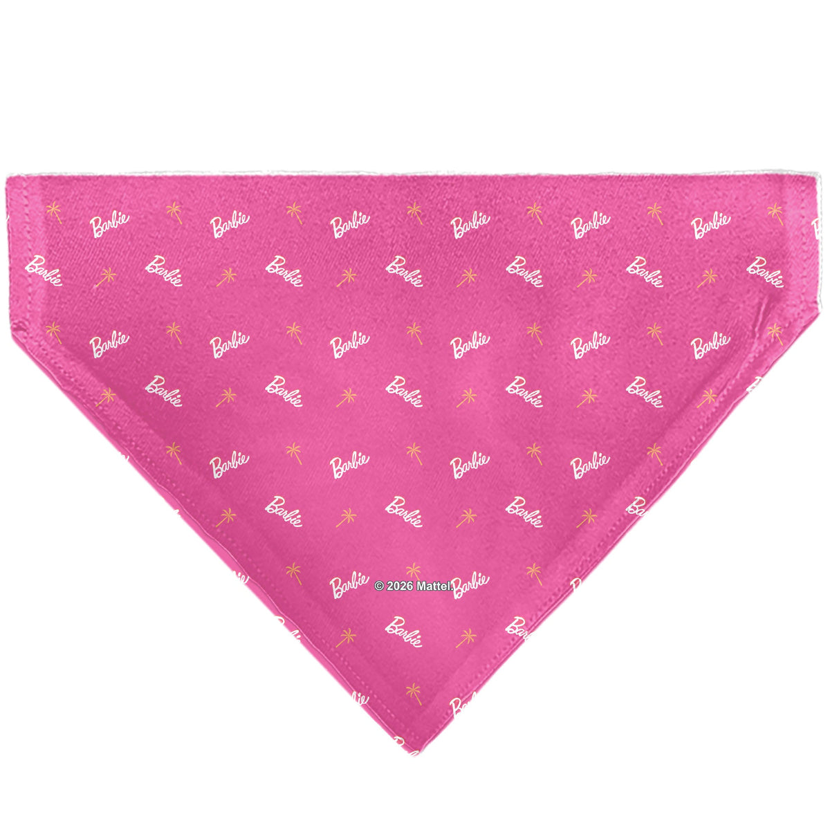 Pet Bandana - BARBIE Script and Palm Tree Icon Pink/White/Orange | HT Animal Supply