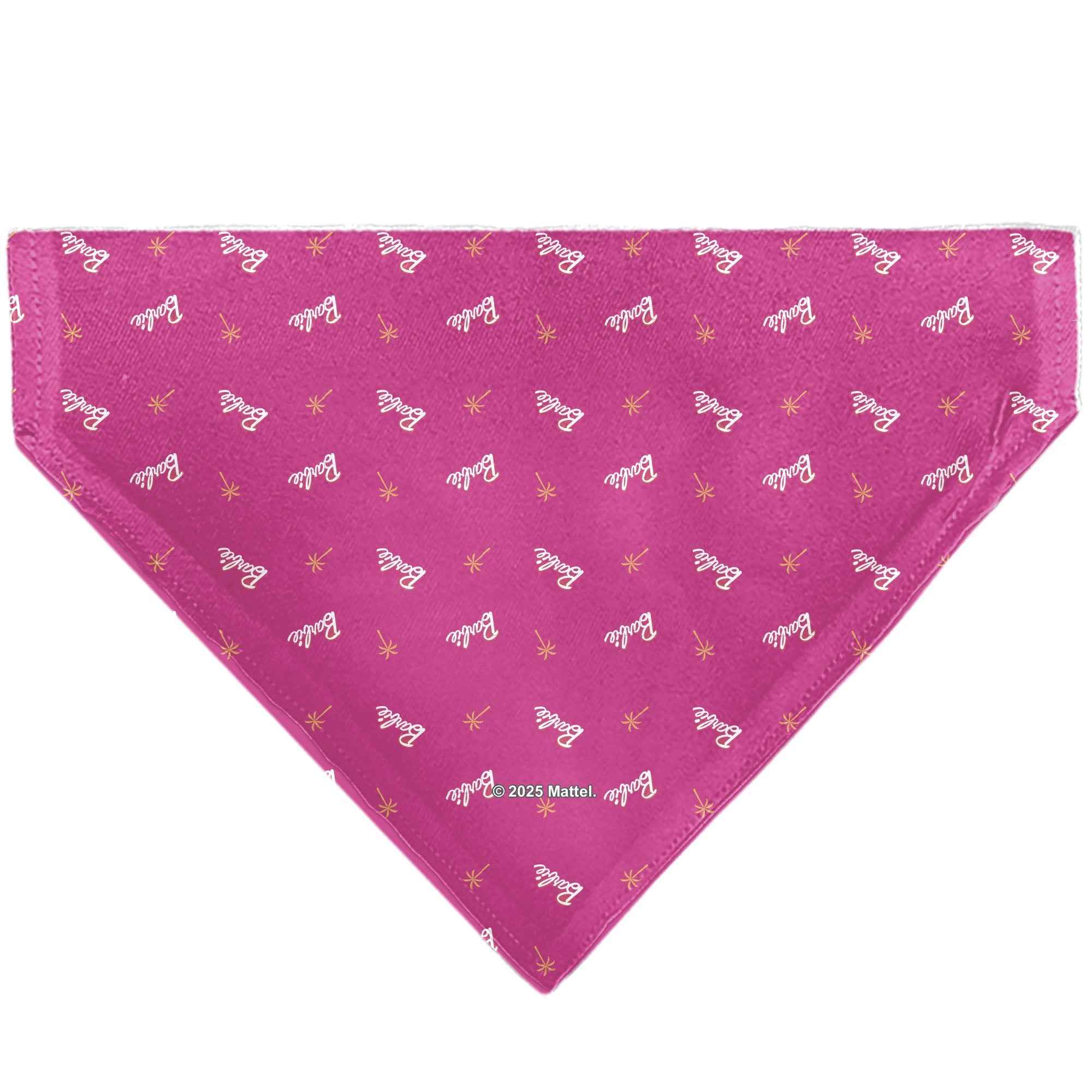 Pet Bandana - BARBIE Script and Palm Tree Icon Pink/White/Orange