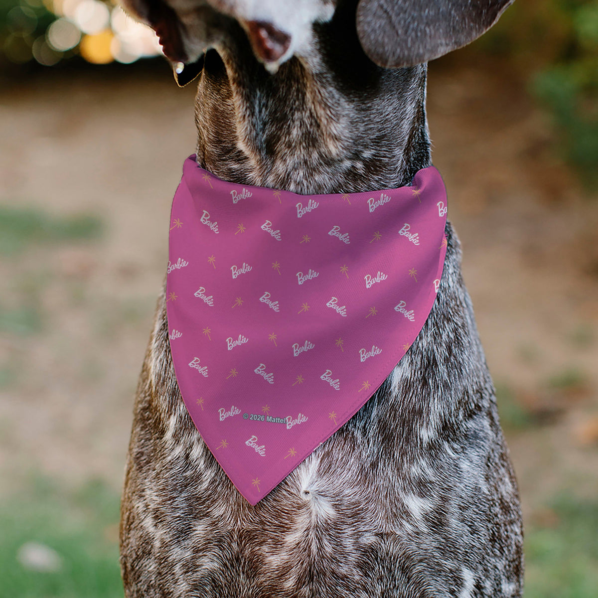 Buckle-Down Barbie Script and Palm Tree Icon Pet Bandana