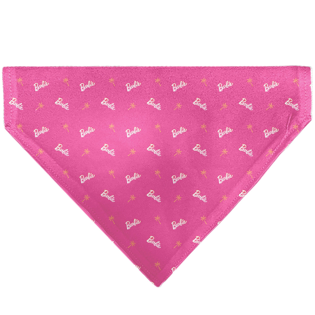 Pet Bandana - BARBIE Script and Palm Tree Icon Pink/White/Orange | HT Animal Supply