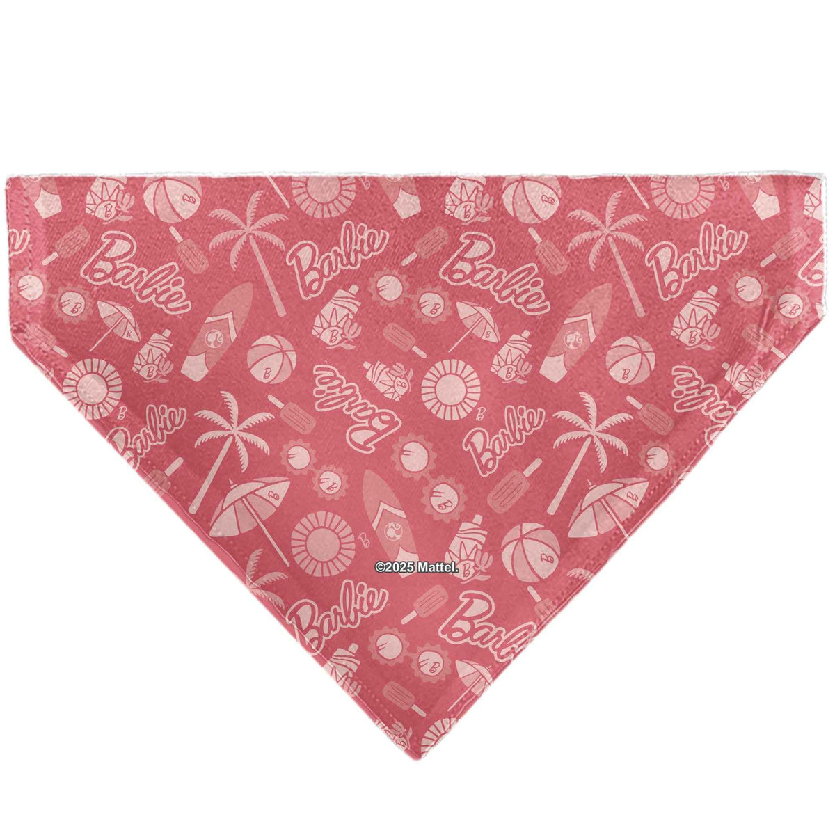 Pet Bandana - Malibu Beach BARBIE Script and Icons Collage Pinks