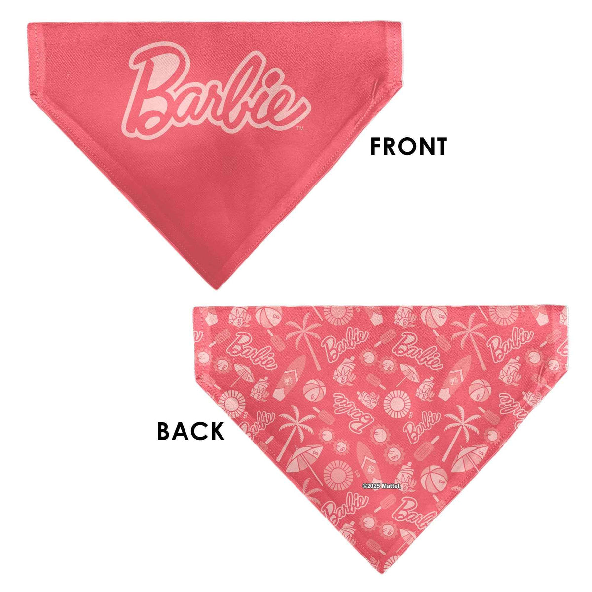 Pet Bandana - Malibu Beach BARBIE Script and Icons Collage Pinks