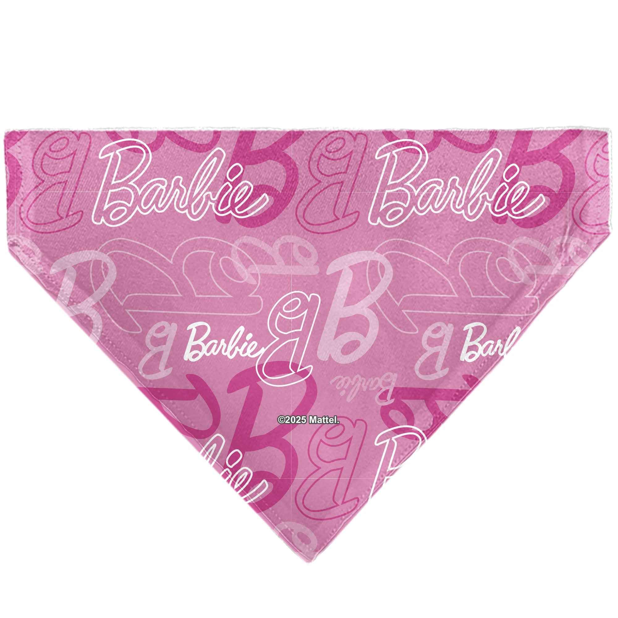 Pet Bandana - BARBIE Script and B Icon Collage Pinks/White