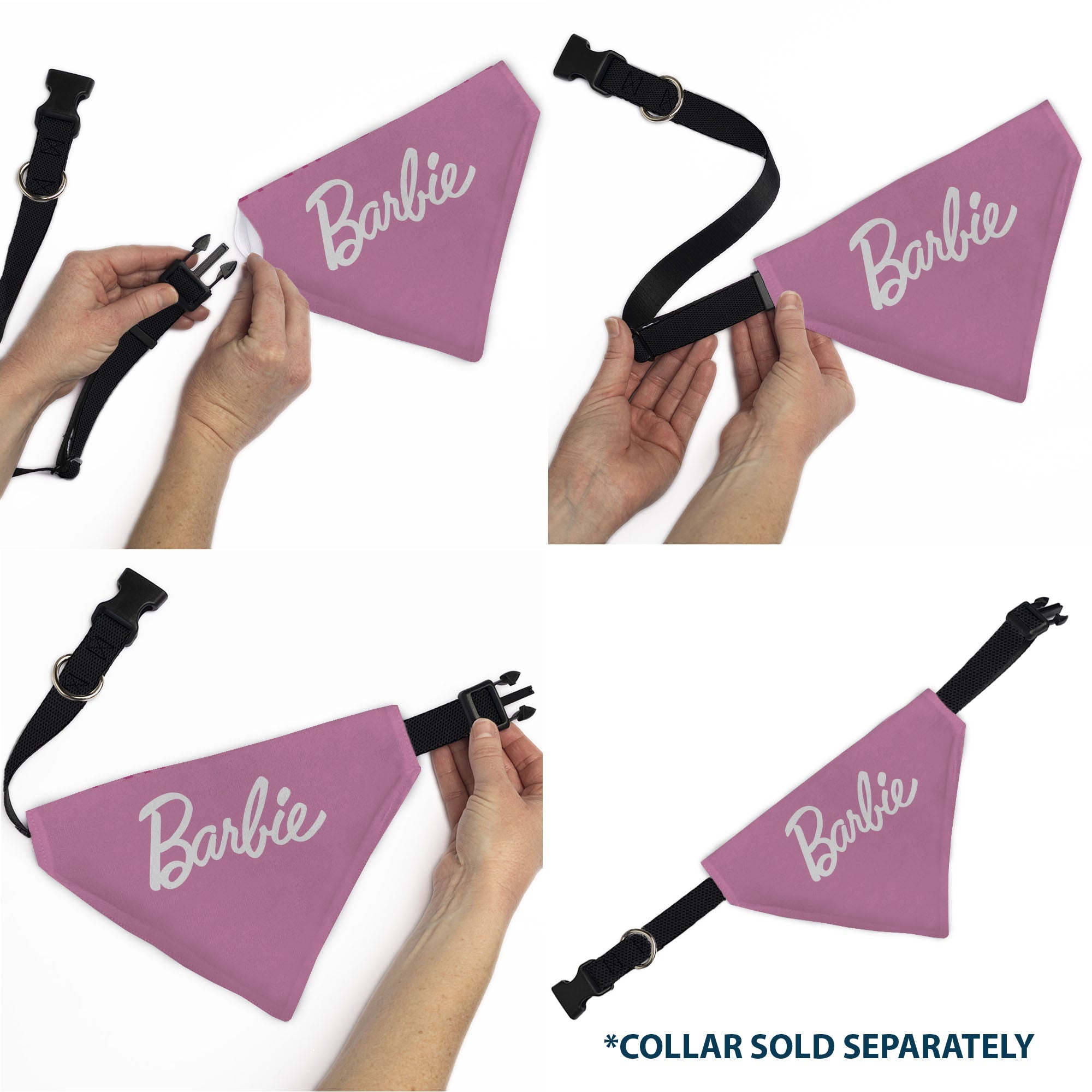 Pet Bandana - BARBIE Script and B Icon Collage Pinks/White