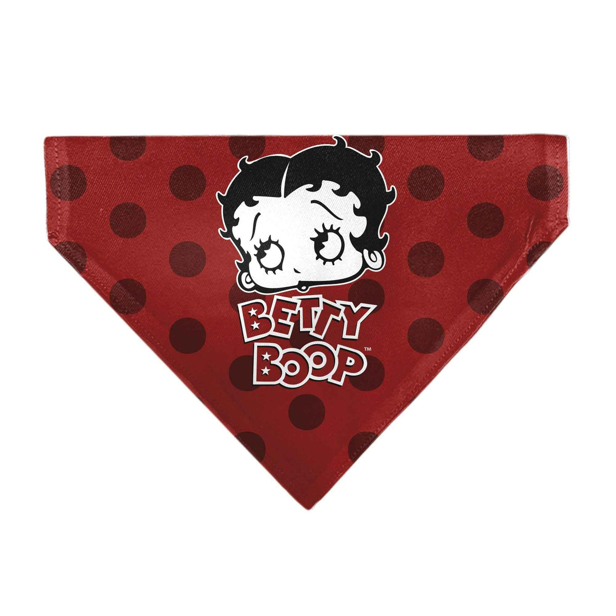Pet Bandana - Bandana BETTY BOOP Face and Text Polka Dot Reds/Black/White