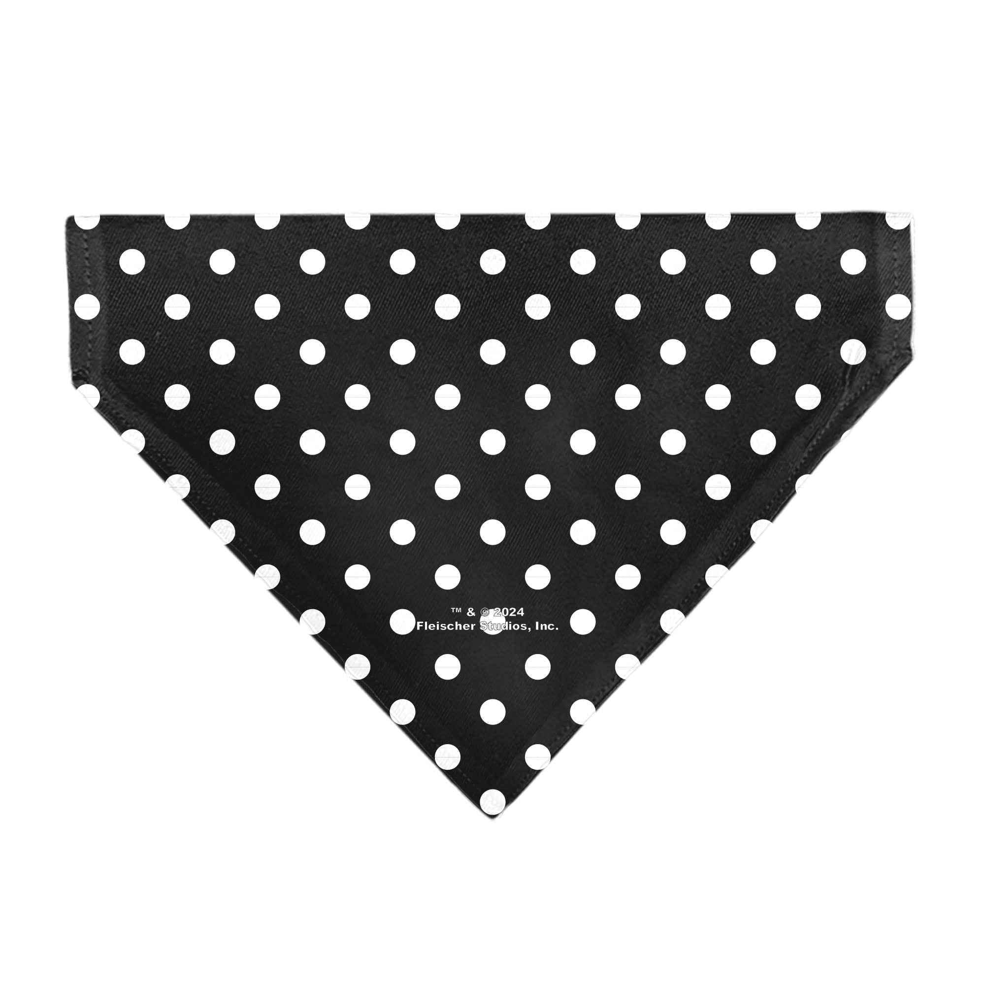 Buckle-Down Bandana Betty Boop Biker Betty Winking Pose and Text Polka Dot Black/White/Yellow Over-the-Collar Dog Bandana