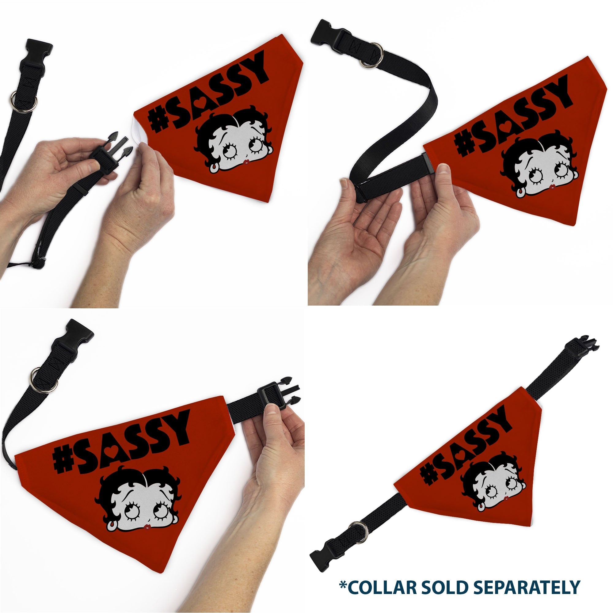 Pet Bandana - Betty Boop #SASSY Face Red/Black | HT Animal Supply