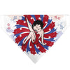 Pet Bandana - Betty Boop Americana Leg Kick Pose White/Red/Blue