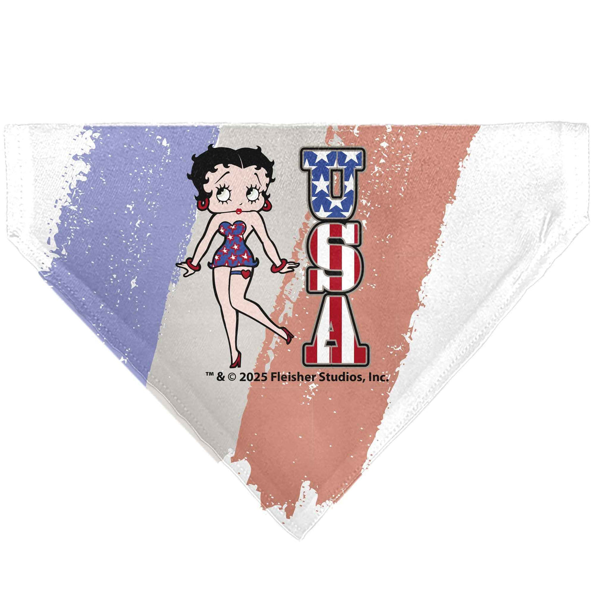 Pet Bandana - Betty Boop USA Stars and Stripes Pose White/Red/Blue