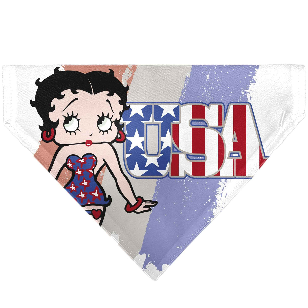 Pet Bandana - Betty Boop USA Stars and Stripes Pose White/Red/Blue
