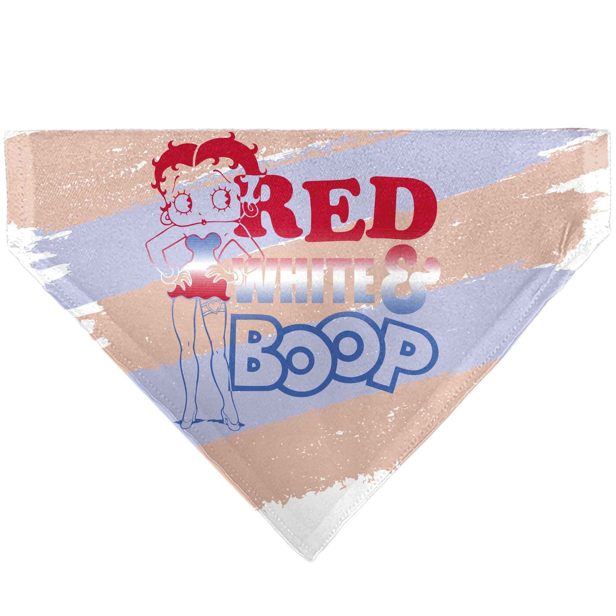 Pet Bandana - Betty Boop RED WHITE & BOOP Stripes Pose White/Red/Blue