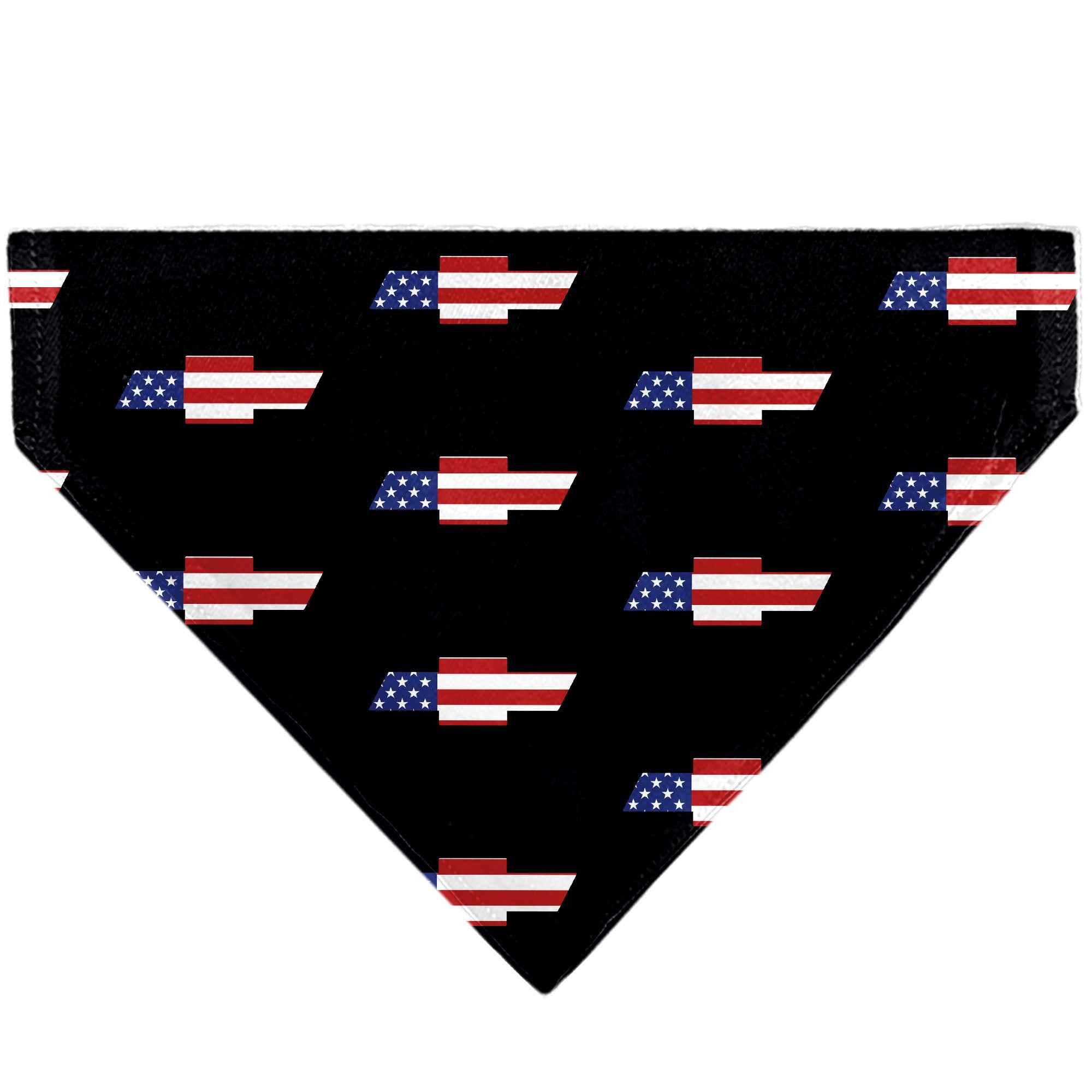Buckle-Down Chevrolet Script and Americana Bowtie Repeat Black Over-the-Collar Dog Bandana