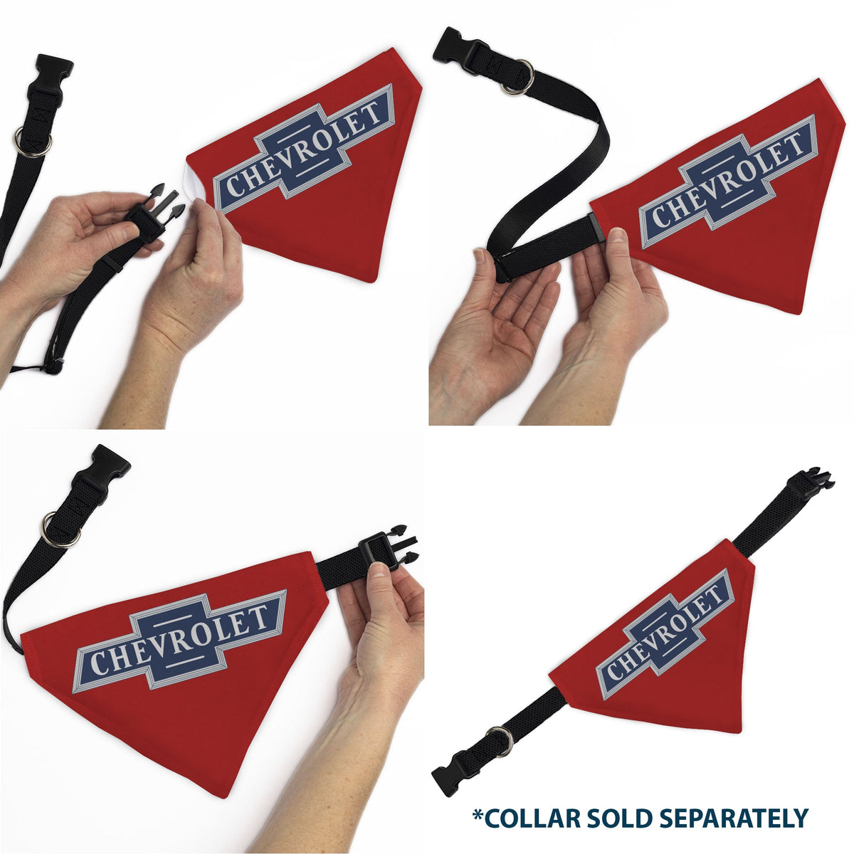 Pet Bandana - CHEVROLET 1940 Bowtie Text Logo Red/White/Blue | HT Animal Supply