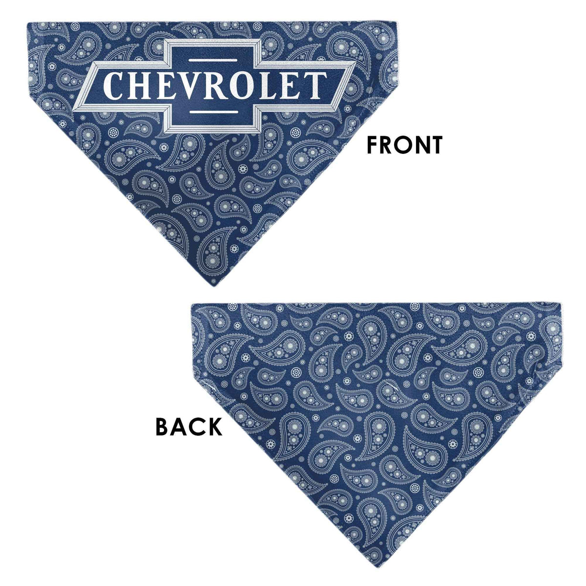 Pet Bandana - CHEVROLET 1940 Bowtie Text Logo Paisley Blue/White