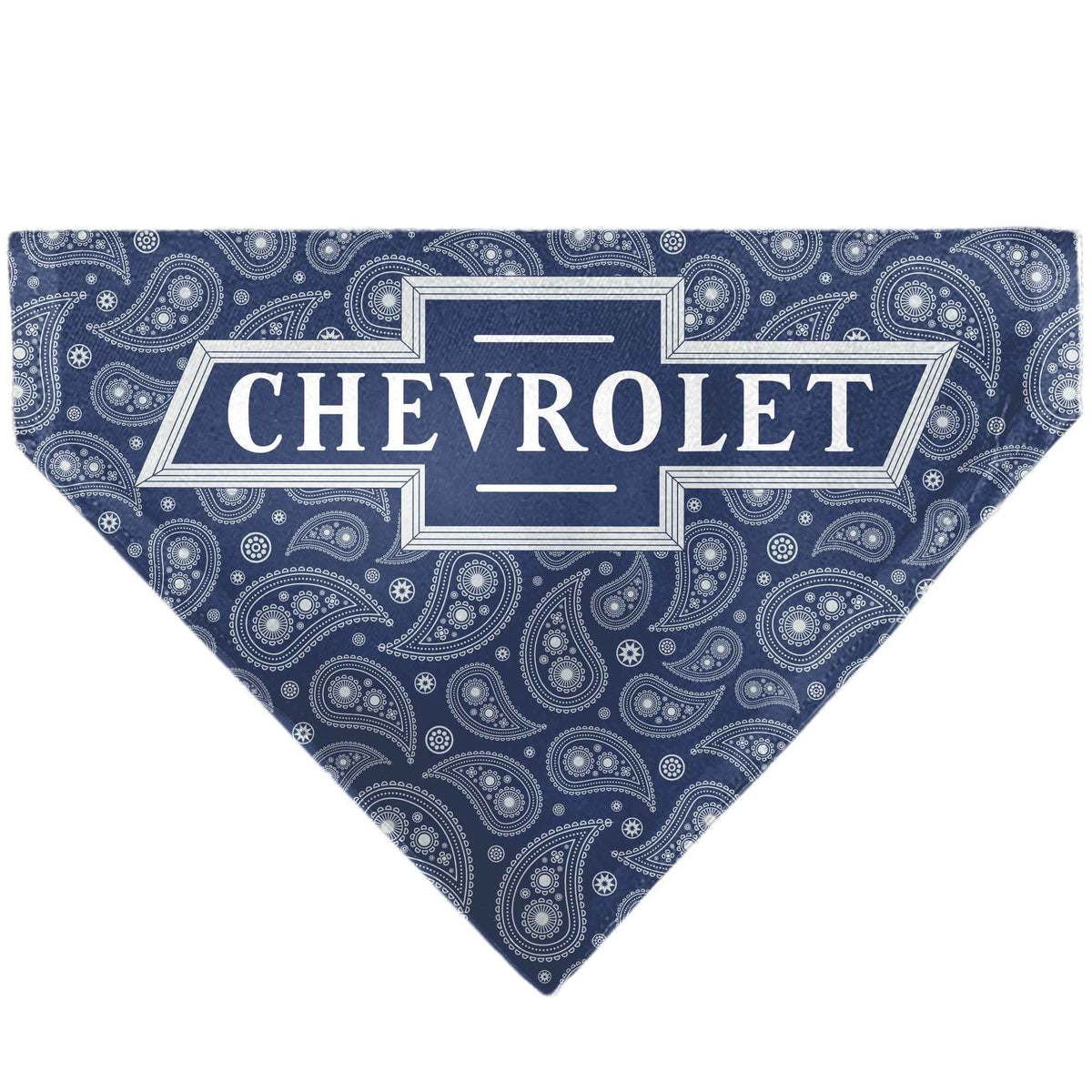 Pet Bandana - CHEVROLET 1940 Bowtie Text Logo Paisley Blue/White