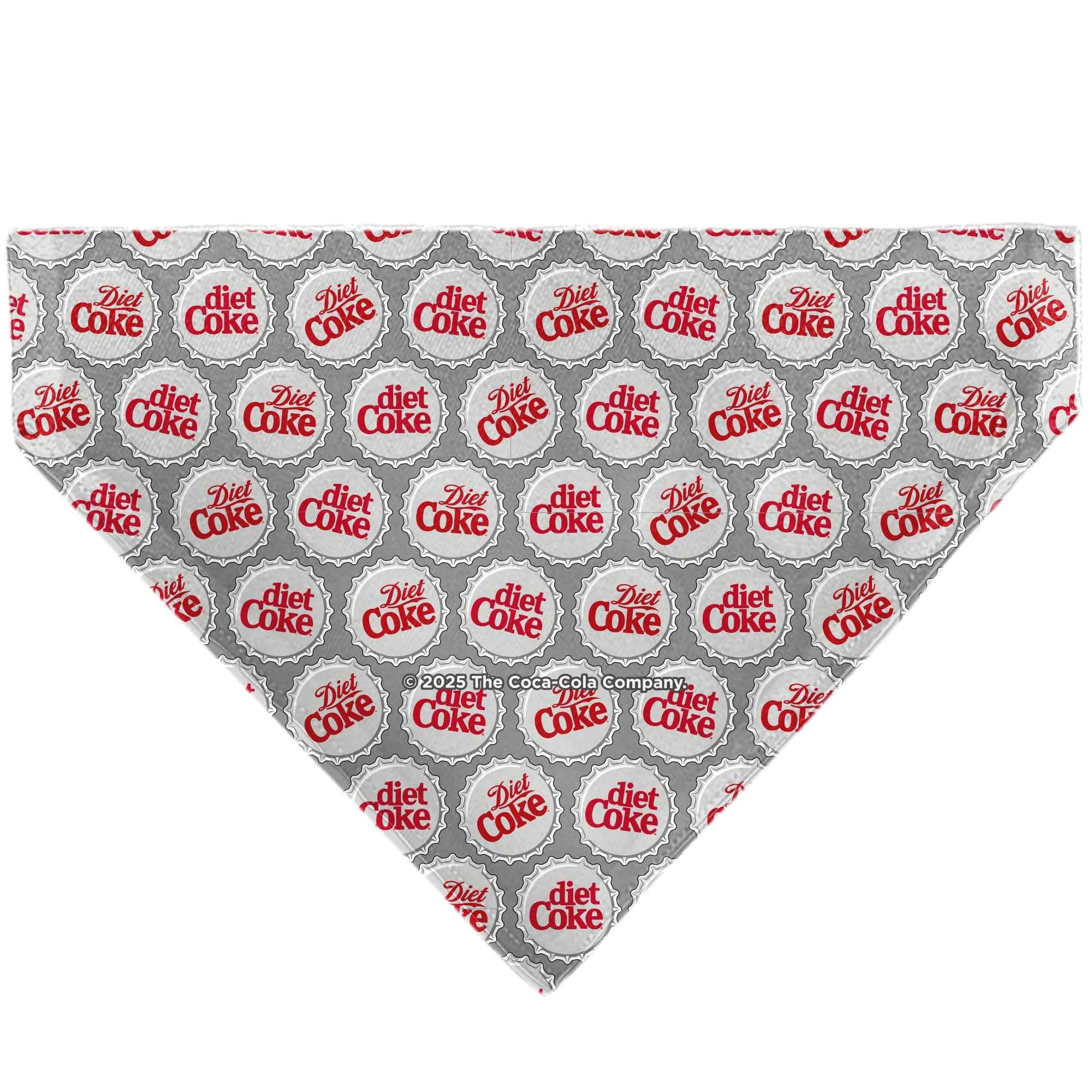Buckle-Down Diet COKE Bottle Caps Scattered Grays/White/Red Over-the-Collar Dog Bandana