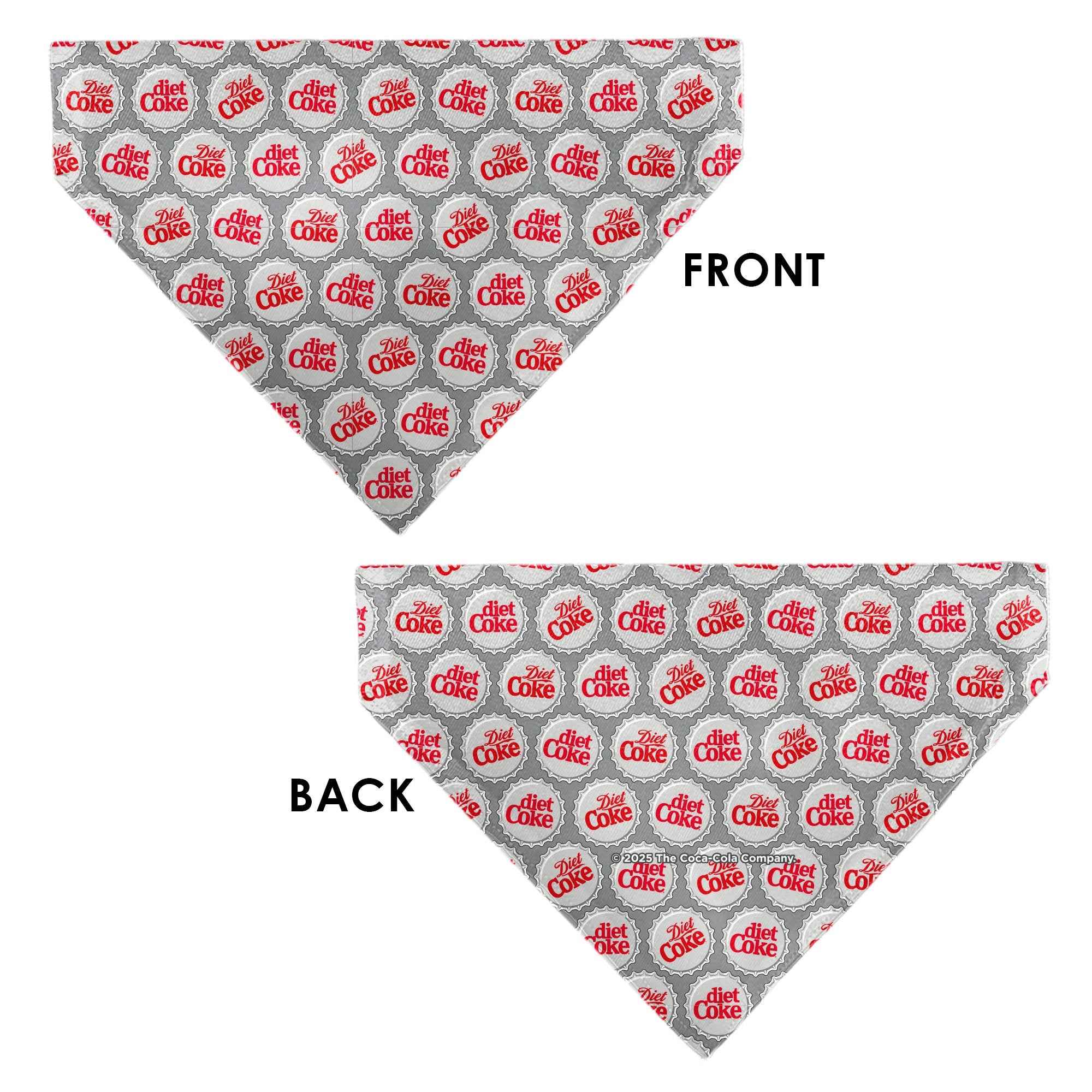 Buckle-Down Diet COKE Bottle Caps Scattered Grays/White/Red Over-the-Collar Dog Bandana