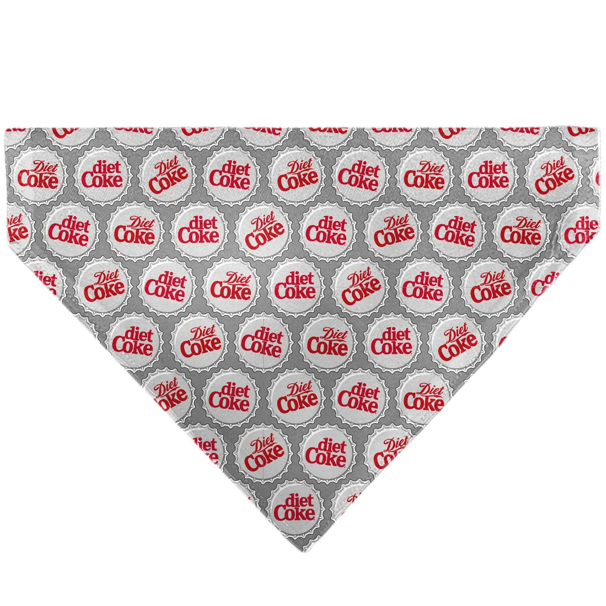 Buckle-Down Diet COKE Bottle Caps Scattered Grays/White/Red Over-the-Collar Dog Bandana