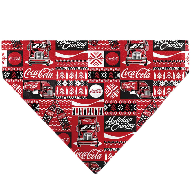 Buckle-Down Coca-Cola Holiday Sweater Collage Red/Black/White Over-the-Collar Dog Bandana