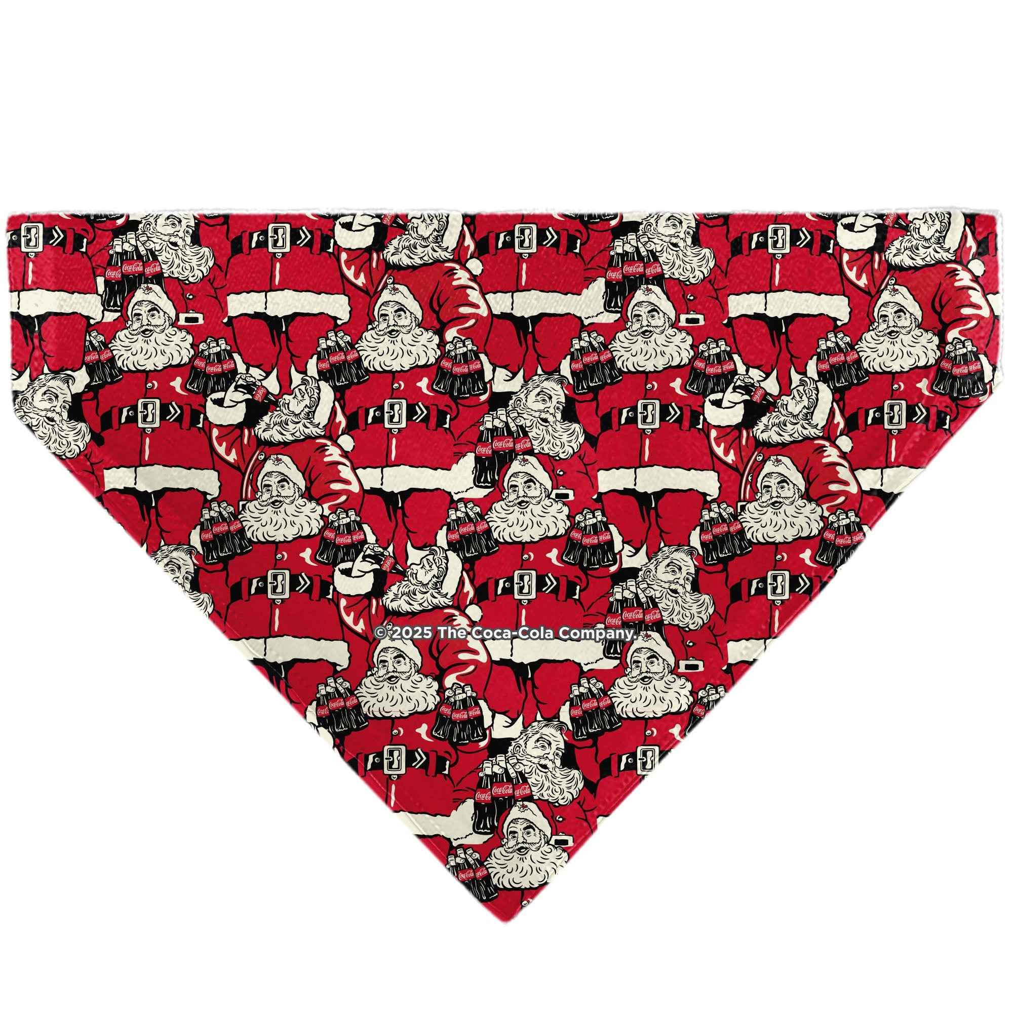 Buckle-Down Coca-Cola Santa Claus Holiday Poses Stacked Red Over-the-Collar Dog Bandana
