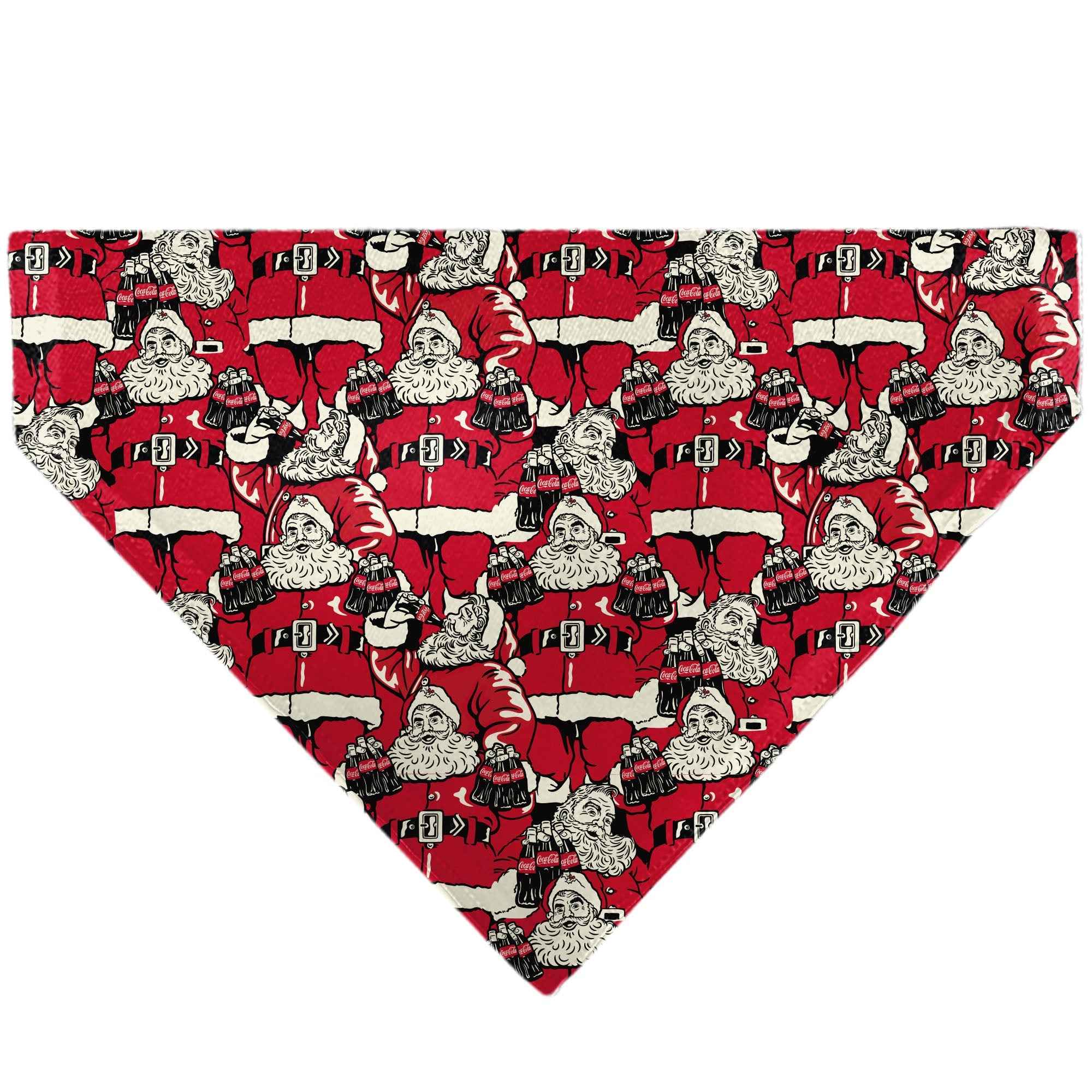 Buckle-Down Coca-Cola Santa Claus Holiday Poses Stacked Red Over-the-Collar Dog Bandana