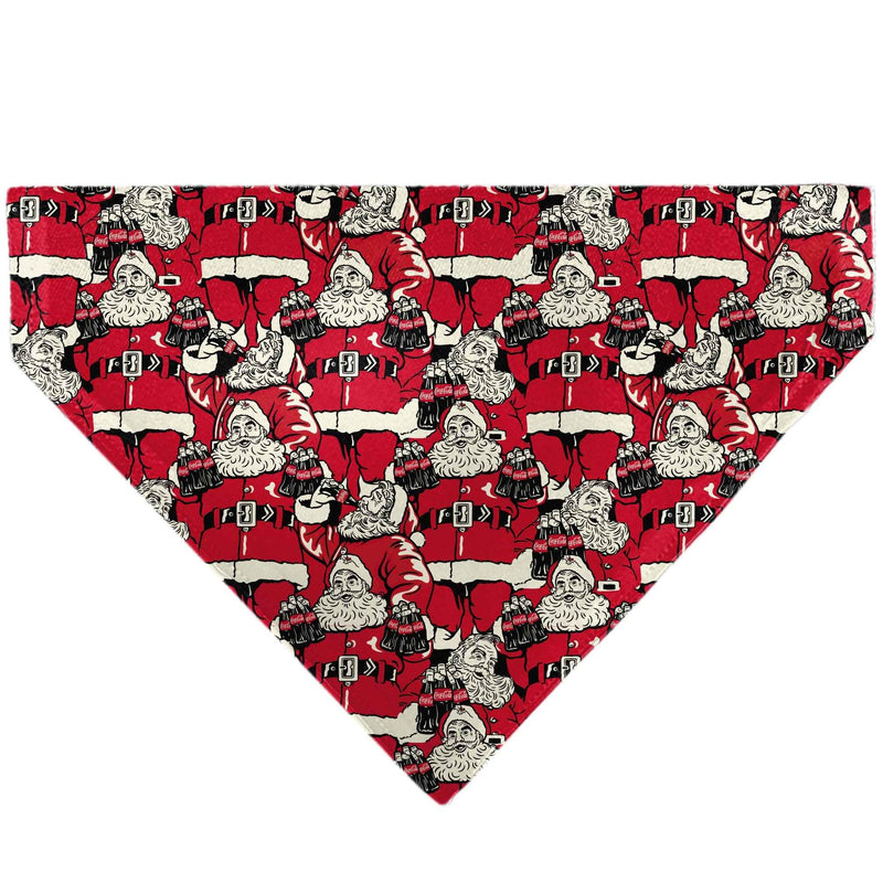 Buckle-Down Coca-Cola Santa Claus Holiday Poses Stacked Red Over-the-Collar Dog Bandana