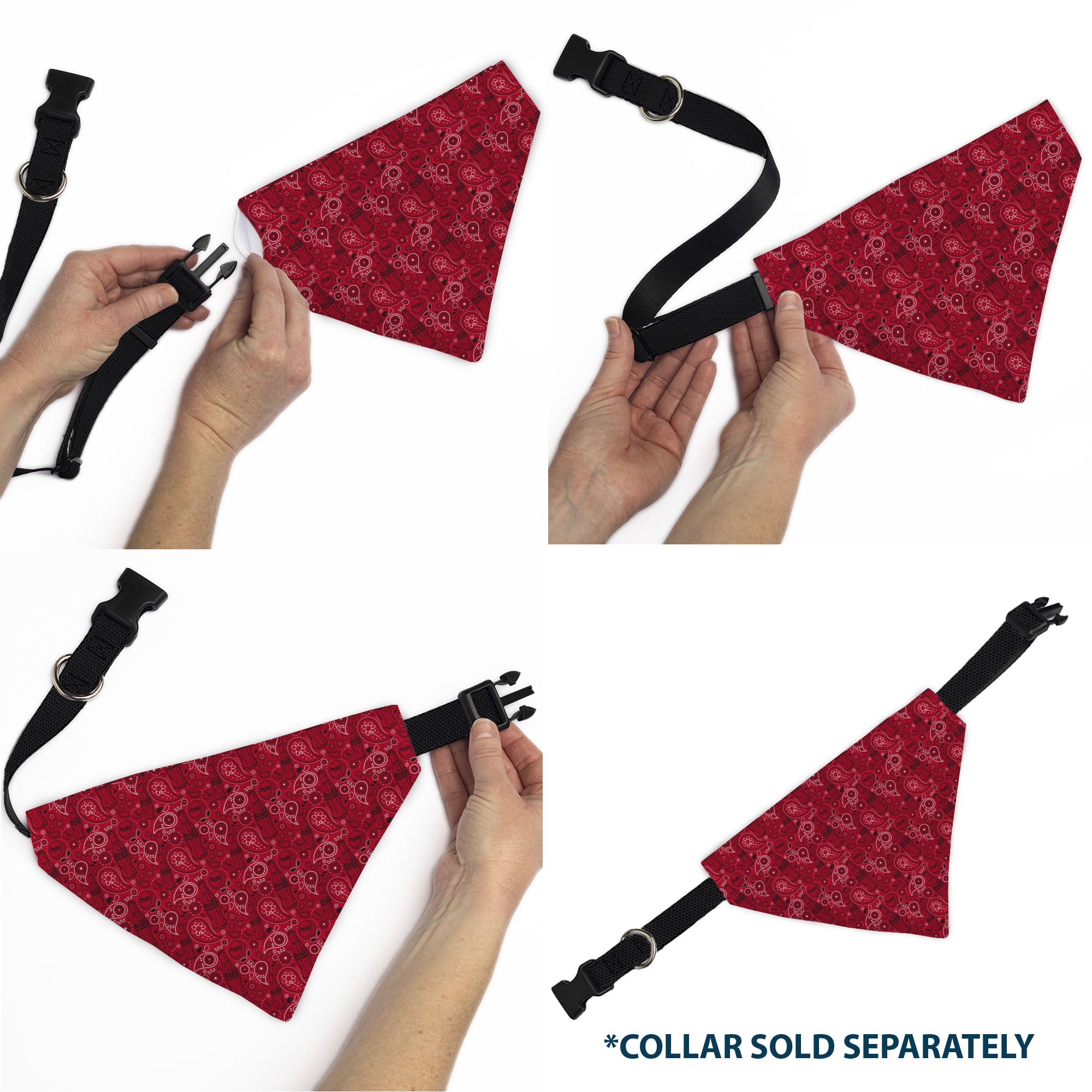 Buckle-Down Coca-Cola Icons Bandana Collage Red/Black/White Over-the-Collar Dog Bandana