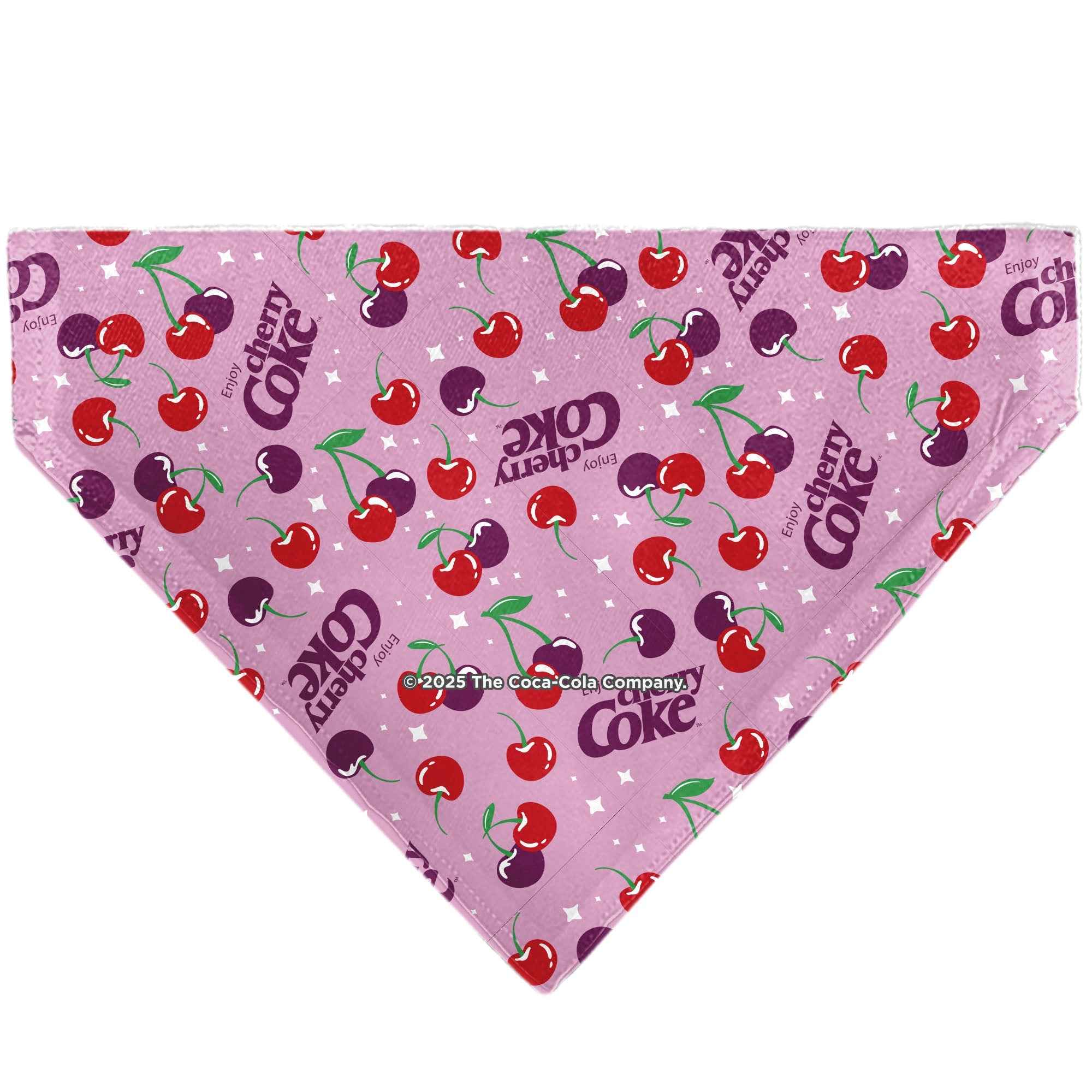 Buckle-Down Cherry COKE Cherries and Logo Scattered Pink Over-the-Collar Dog Bandana