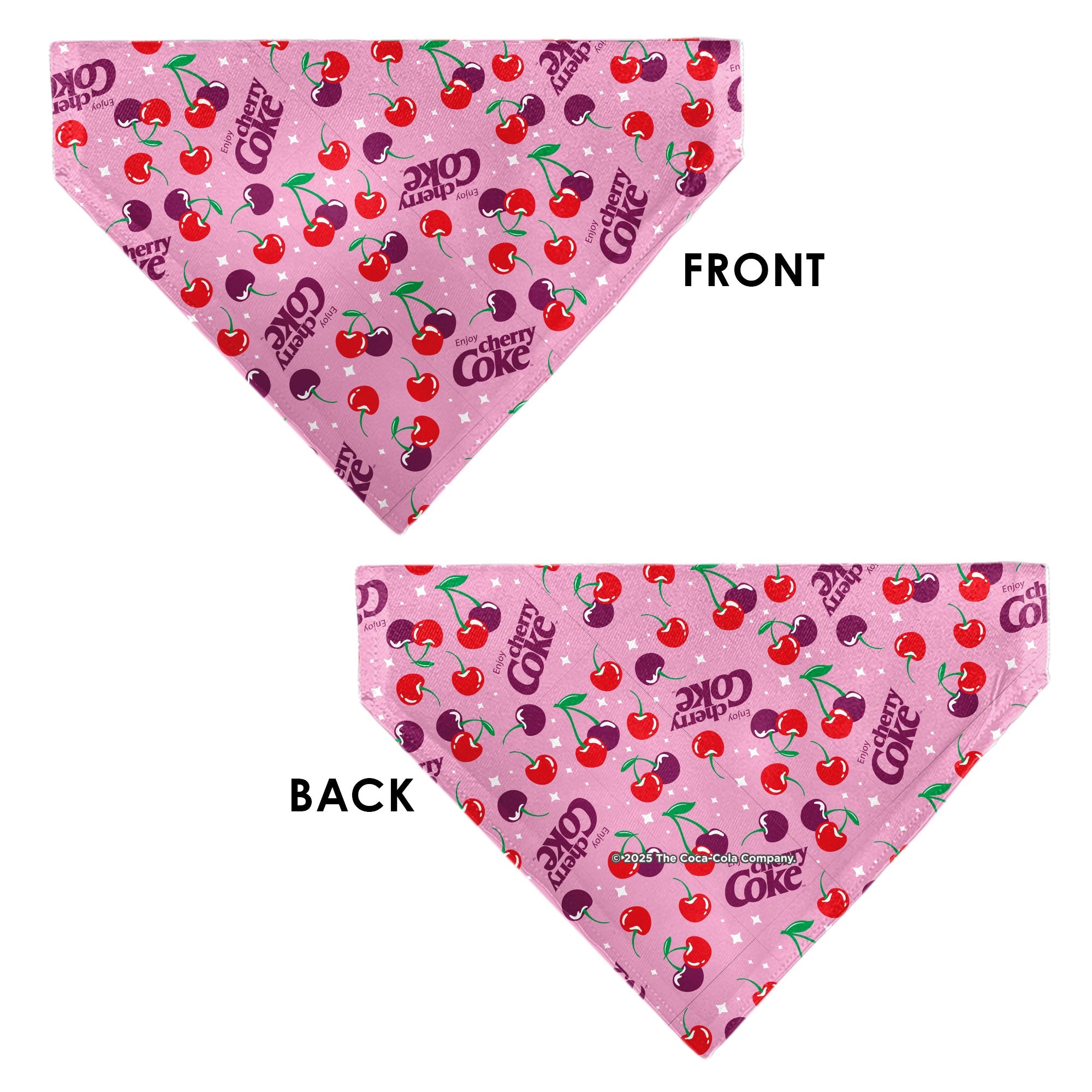 Buckle-Down Cherry COKE Cherries and Logo Scattered Pink Over-the-Collar Dog Bandana