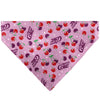 Pet Bandana - CHERRY COKE Cherries and Logo Scattered Pink
