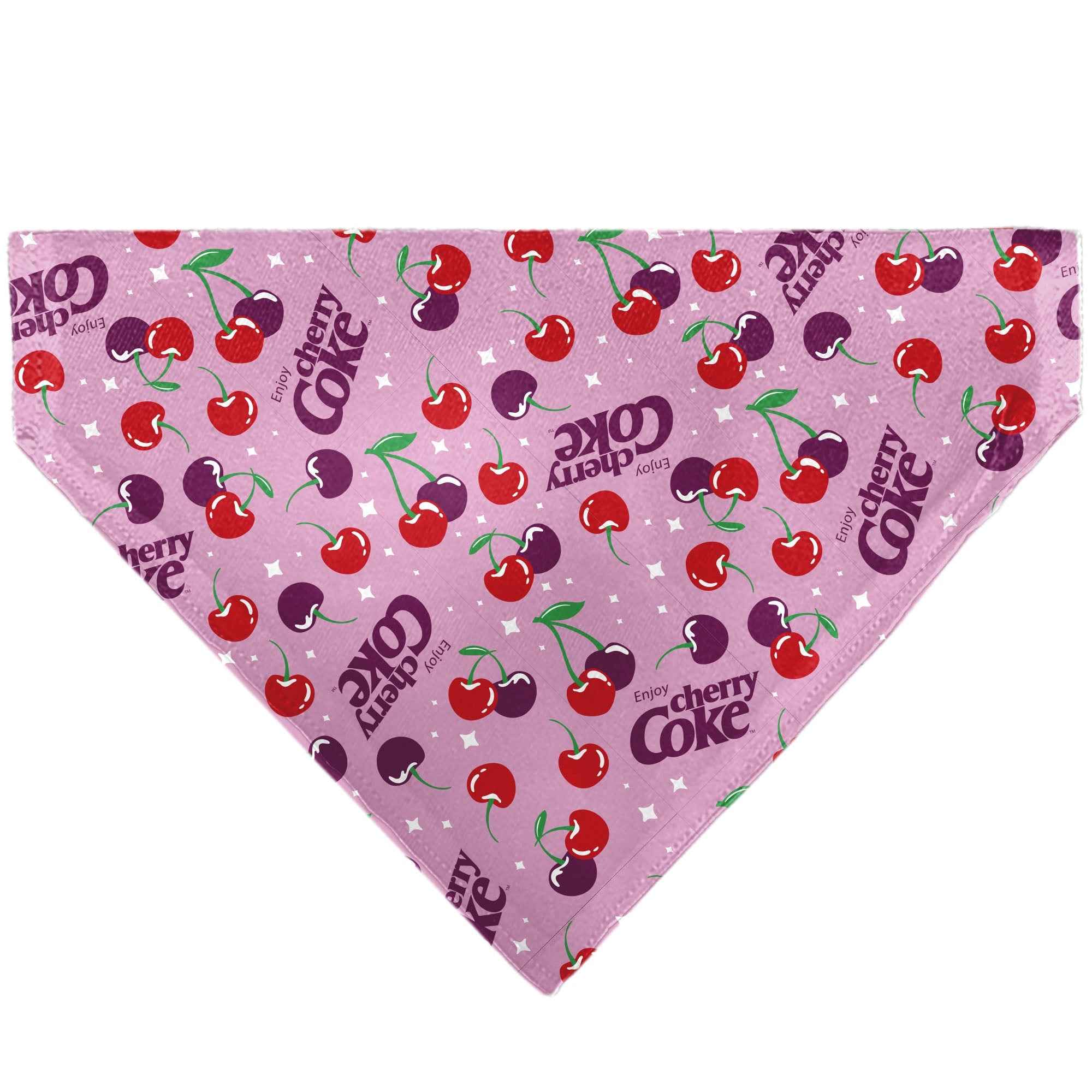 Buckle-Down Cherry COKE Cherries and Logo Scattered Pink Over-the-Collar Dog Bandana